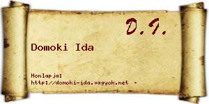 Domoki Ida névjegykártya